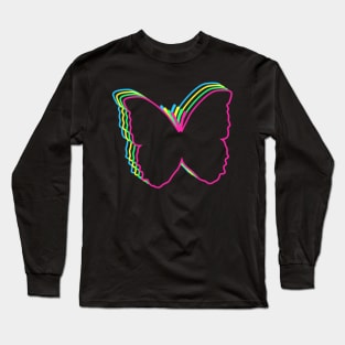 Butterfly 80s Neon Long Sleeve T-Shirt